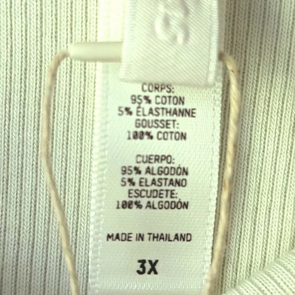 SKIMS Bone Color Soft Cotton Fine Rib Dipped Thong Plus sz 3X NWT - Picture 6 of 10